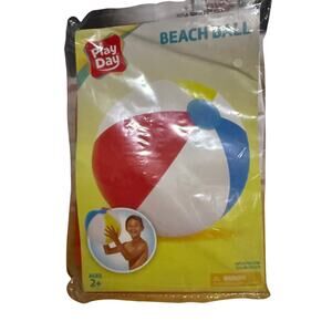 Play Day Multi-color Beach Ball 20 Inflatable Summertime Blow Up